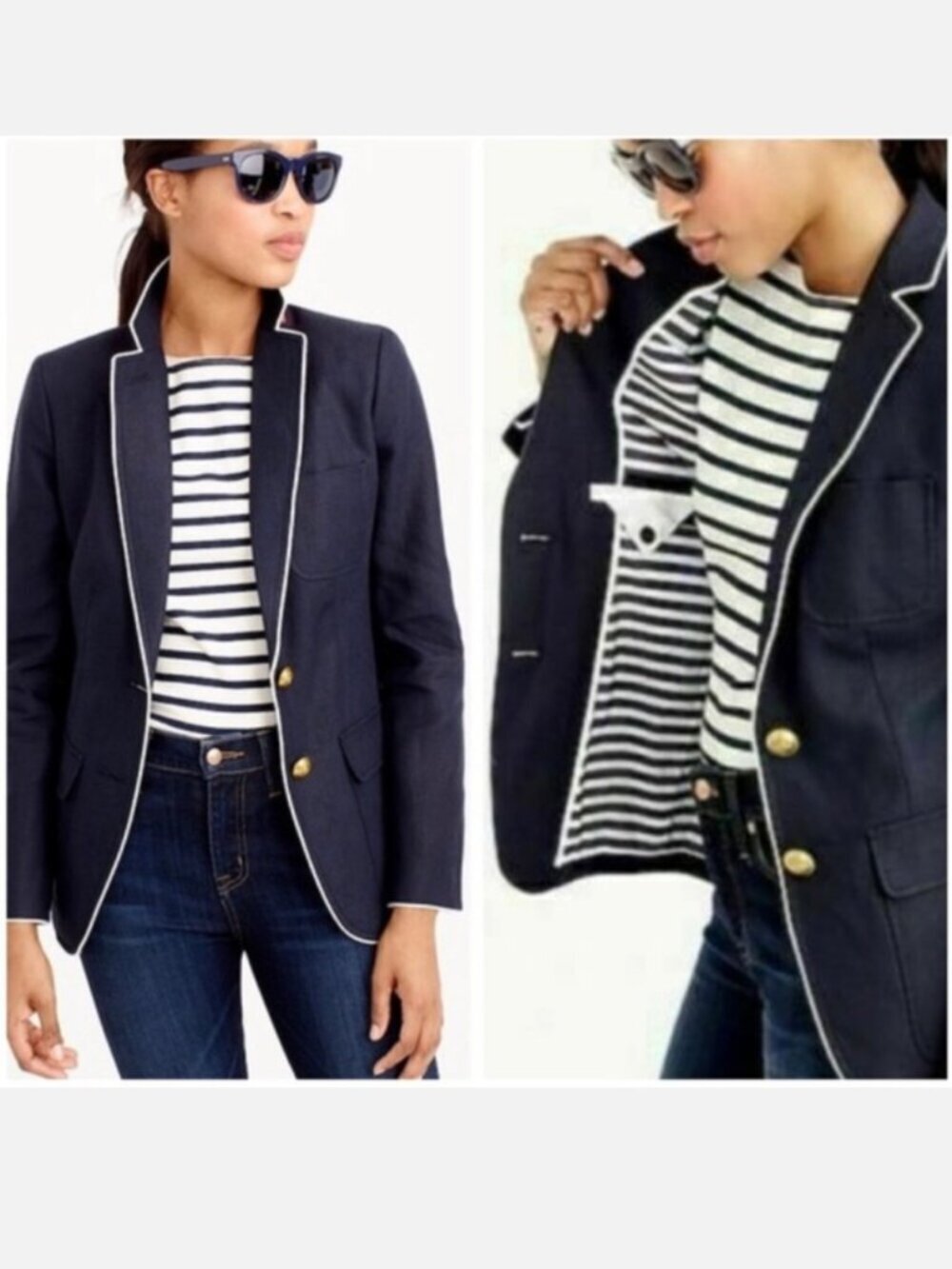 J Crew Rhodes Linen Blazer Size 2 Capsule Nautical Preppy Office Country Club - Picture 13 of 13